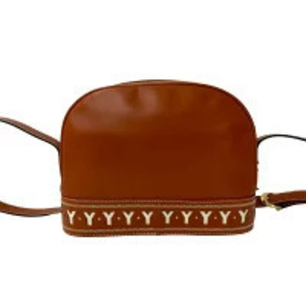 Saint Laurent L Cutout Leather Shoulder Bag Orange Brown - Picture 3 of 10